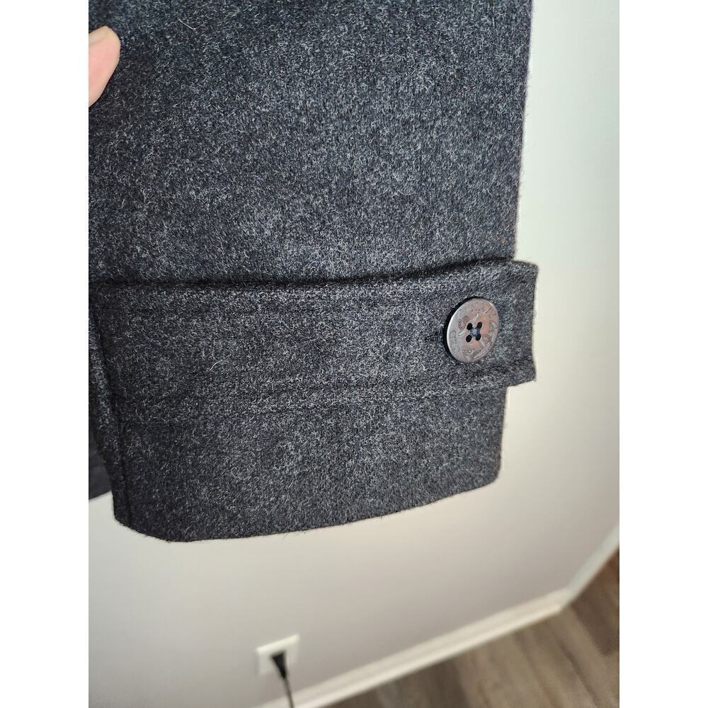 Vintage Old Navy Wool Peacoat Sz L Black/Charcoal classic preppy pockets GUC - Picture 3 of 9